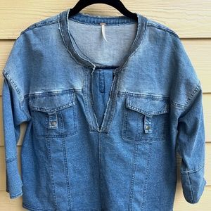 Free People Small Womens Denim Top